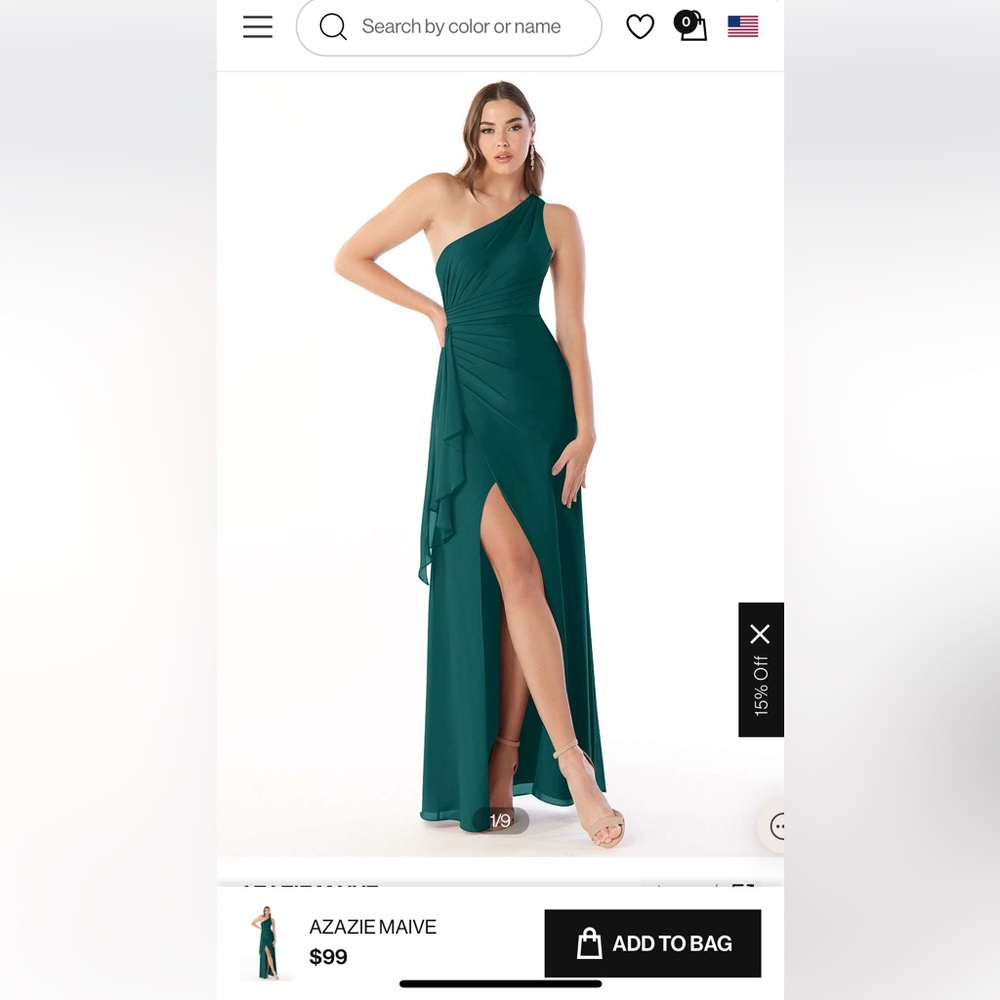 ❤️ Azazie Peacock Chiffon Bridesmaid Dress